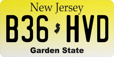 NJ license plate B36HVD