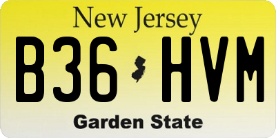 NJ license plate B36HVM