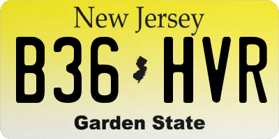 NJ license plate B36HVR