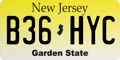 NJ license plate B36HYC