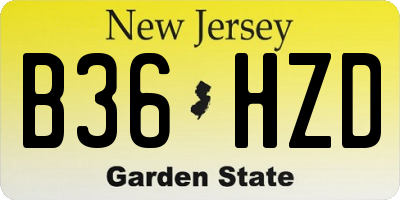 NJ license plate B36HZD