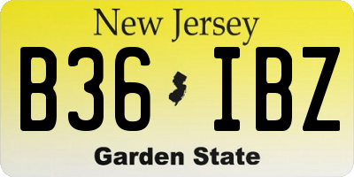 NJ license plate B36IBZ
