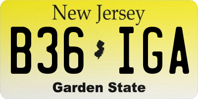 NJ license plate B36IGA