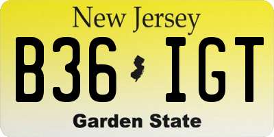 NJ license plate B36IGT