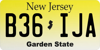 NJ license plate B36IJA