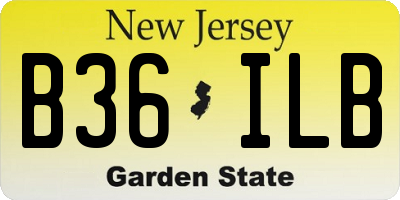 NJ license plate B36ILB