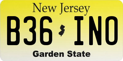 NJ license plate B36INO