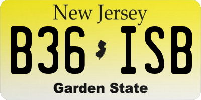 NJ license plate B36ISB