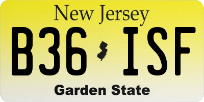 NJ license plate B36ISF