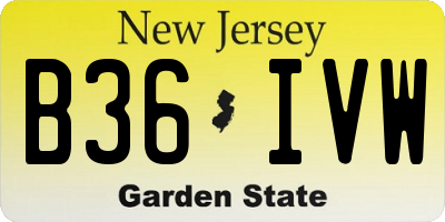 NJ license plate B36IVW