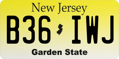 NJ license plate B36IWJ
