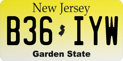 NJ license plate B36IYW