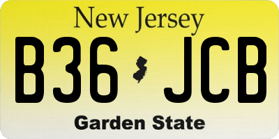 NJ license plate B36JCB