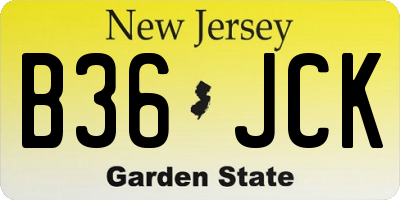 NJ license plate B36JCK