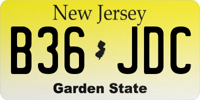 NJ license plate B36JDC