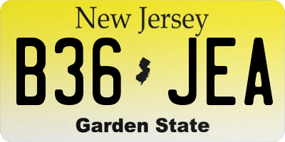 NJ license plate B36JEA