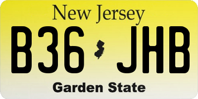 NJ license plate B36JHB