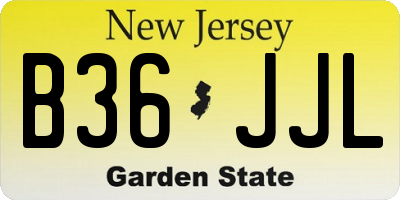 NJ license plate B36JJL