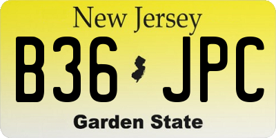 NJ license plate B36JPC