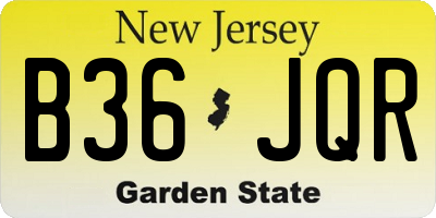 NJ license plate B36JQR