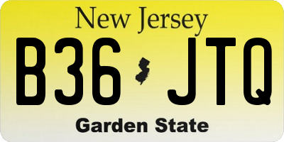NJ license plate B36JTQ