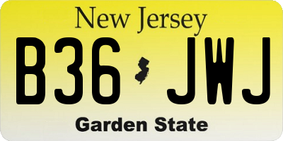 NJ license plate B36JWJ