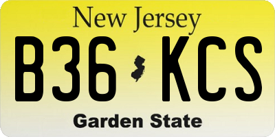 NJ license plate B36KCS