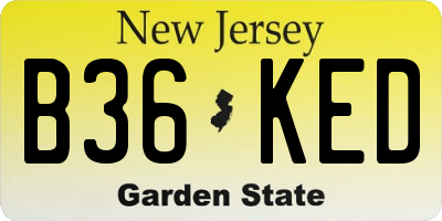 NJ license plate B36KED