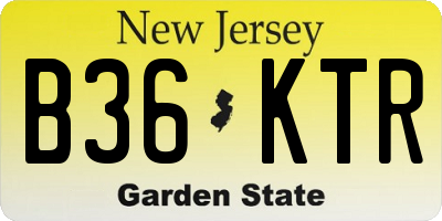 NJ license plate B36KTR