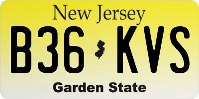 NJ license plate B36KVS