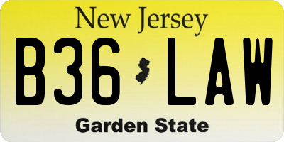 NJ license plate B36LAW