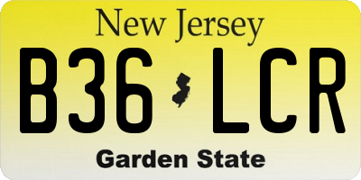 NJ license plate B36LCR