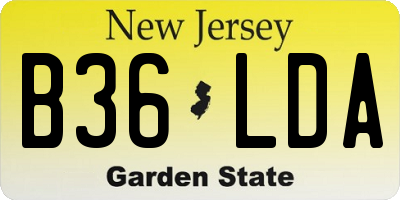 NJ license plate B36LDA