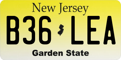 NJ license plate B36LEA
