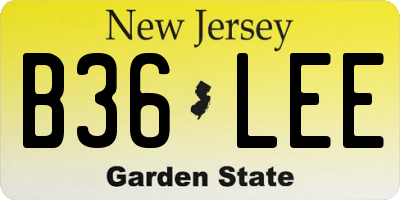 NJ license plate B36LEE