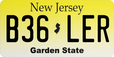 NJ license plate B36LER