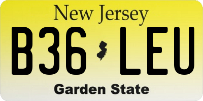 NJ license plate B36LEU