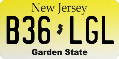 NJ license plate B36LGL