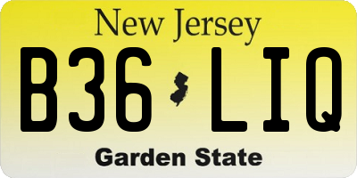 NJ license plate B36LIQ