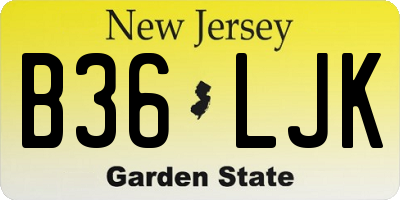 NJ license plate B36LJK