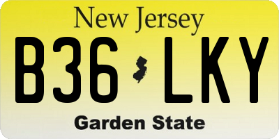 NJ license plate B36LKY