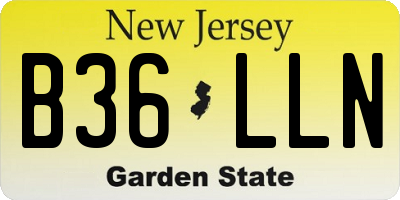 NJ license plate B36LLN