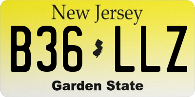 NJ license plate B36LLZ