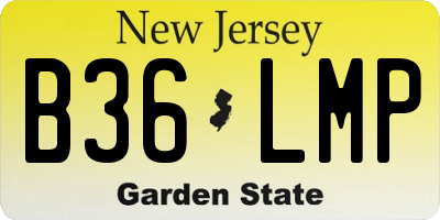 NJ license plate B36LMP