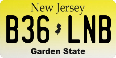 NJ license plate B36LNB