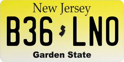 NJ license plate B36LNO
