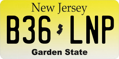 NJ license plate B36LNP