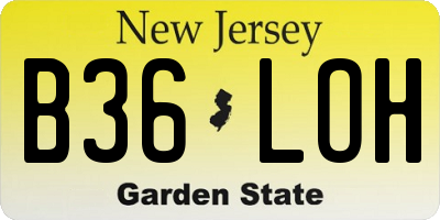 NJ license plate B36LOH