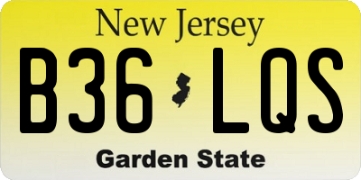 NJ license plate B36LQS