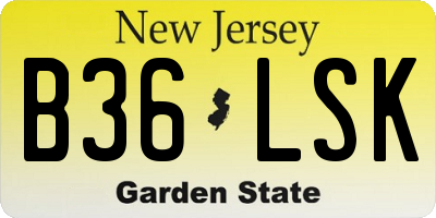 NJ license plate B36LSK